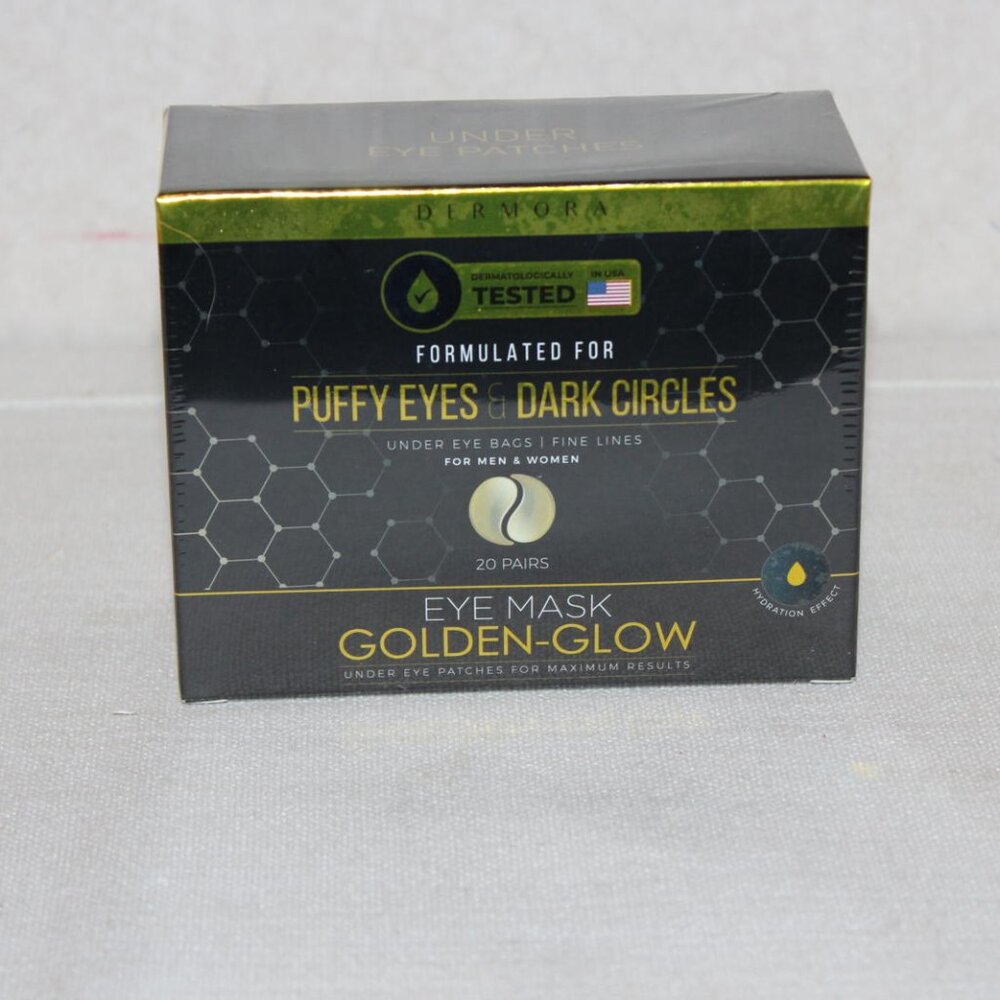 NEW Dermora Eye Mask Golden Globe Under Eye Patches - 20 Pairs